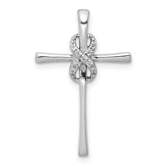 10K White Gold 10K .03Ct. Diamond Infinity Cross Chain Slide