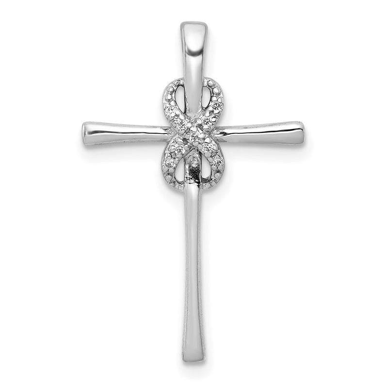 10K White Gold 10K .03Ct. Diamond Infinity Cross Chain Slide
