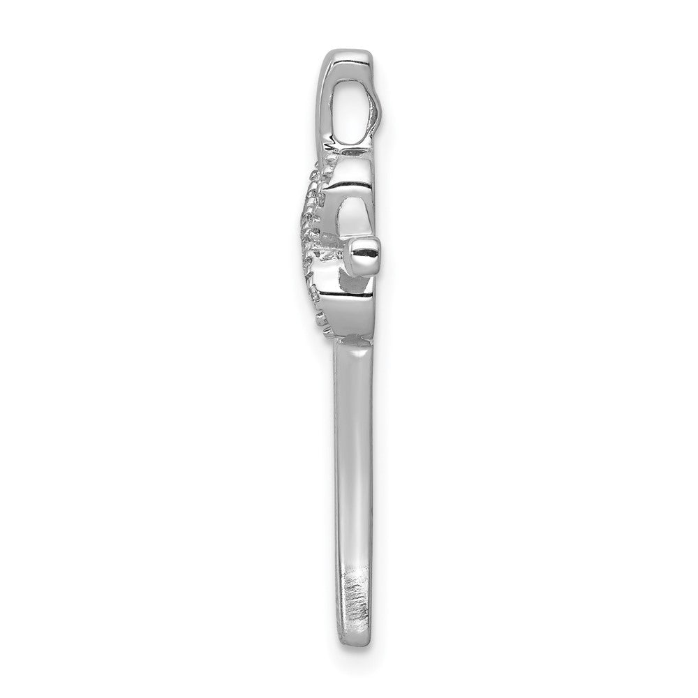 14K White Gold .03Ct. Diamond Infinity Cross Chain Slide
