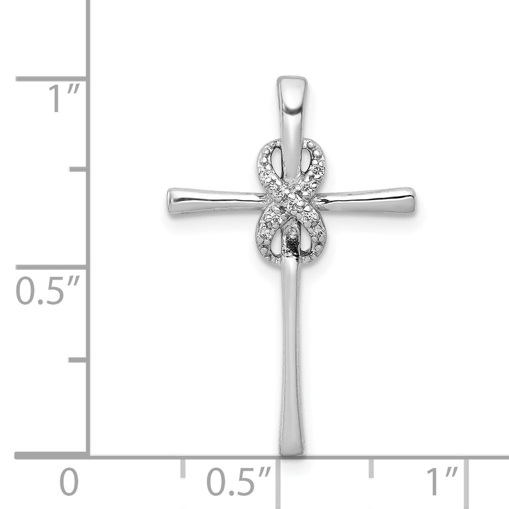 14K White Gold .03Ct. Diamond Infinity Cross Chain Slide