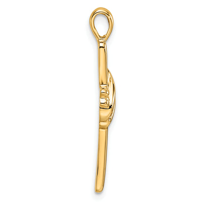 10K Yellow Gold 10K Cross Pendant Mounting