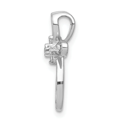 10K White Gold 10K 1/20Ct. Diamond Cross Chain Slide