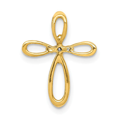 10K Yellow Gold 10K Diamond Cross Slide Pendant