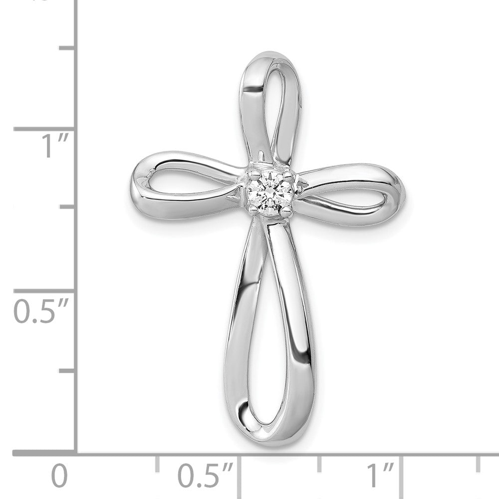 10K White Gold 10K 1/6Ct. Diamond Cross Chain Slide