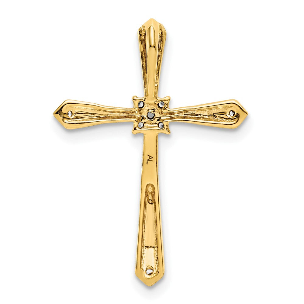10K Yellow W/Rhodium 10K 1/20Ct. Diamond Cross Chain Slide
