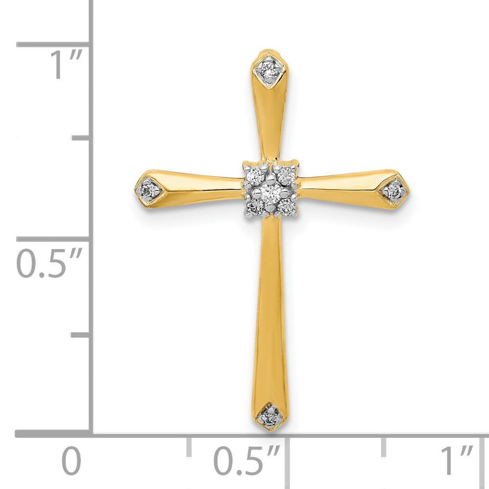 10K Yellow W/Rhodium 10K 1/20Ct. Diamond Cross Chain Slide