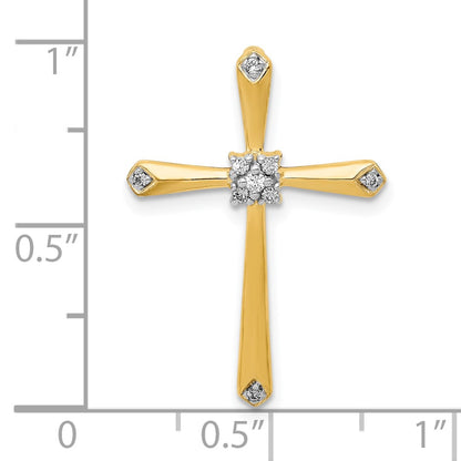 10K Yellow W/Rhodium 10K 1/20Ct. Diamond Cross Chain Slide