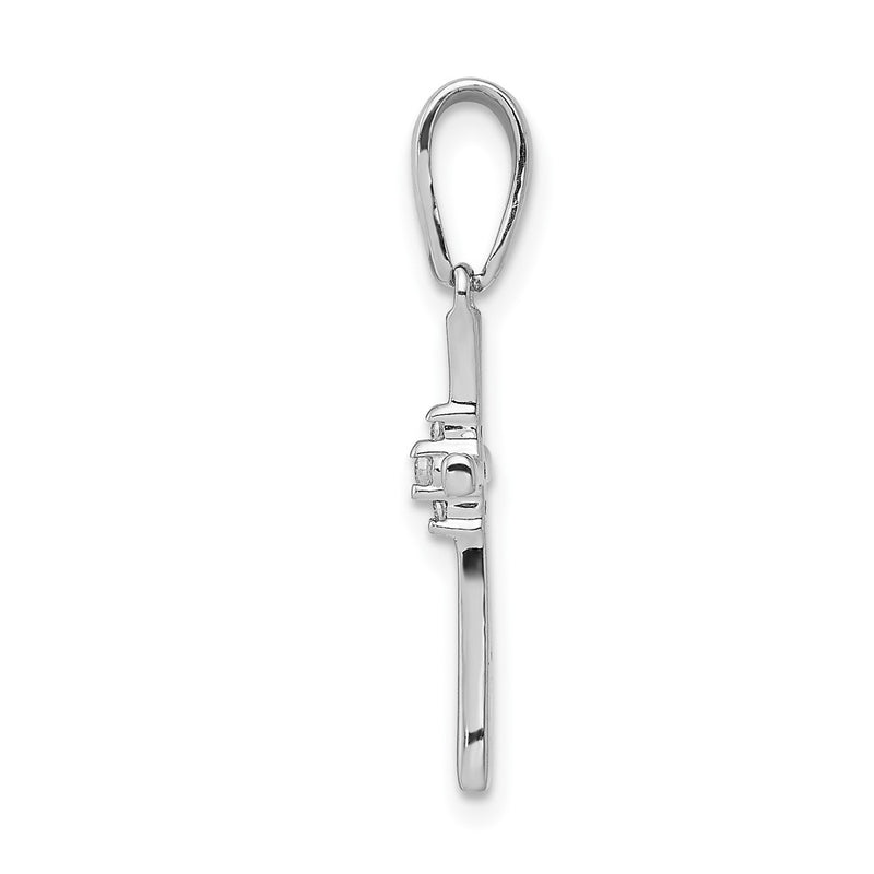 10K White Gold 10K .02Ct. Diamond Cross Pendant