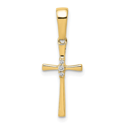 10K Yellow Gold 10K .02Ct. Diamond Cross Pendant