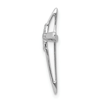 10K White Gold 10K .03Ct. Diamond Cross Chain Slide