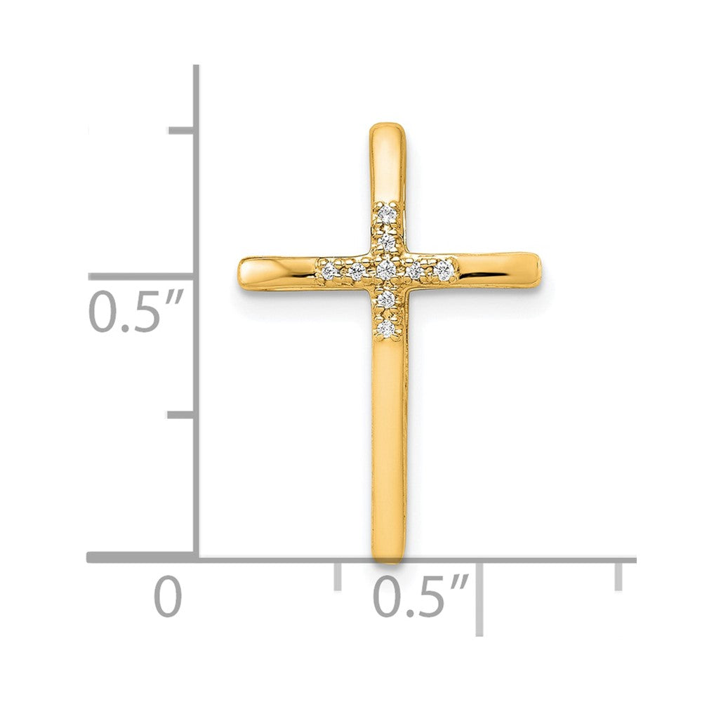 10K Yellow Gold 10K .03Ct. Diamond Cross Chain Slide