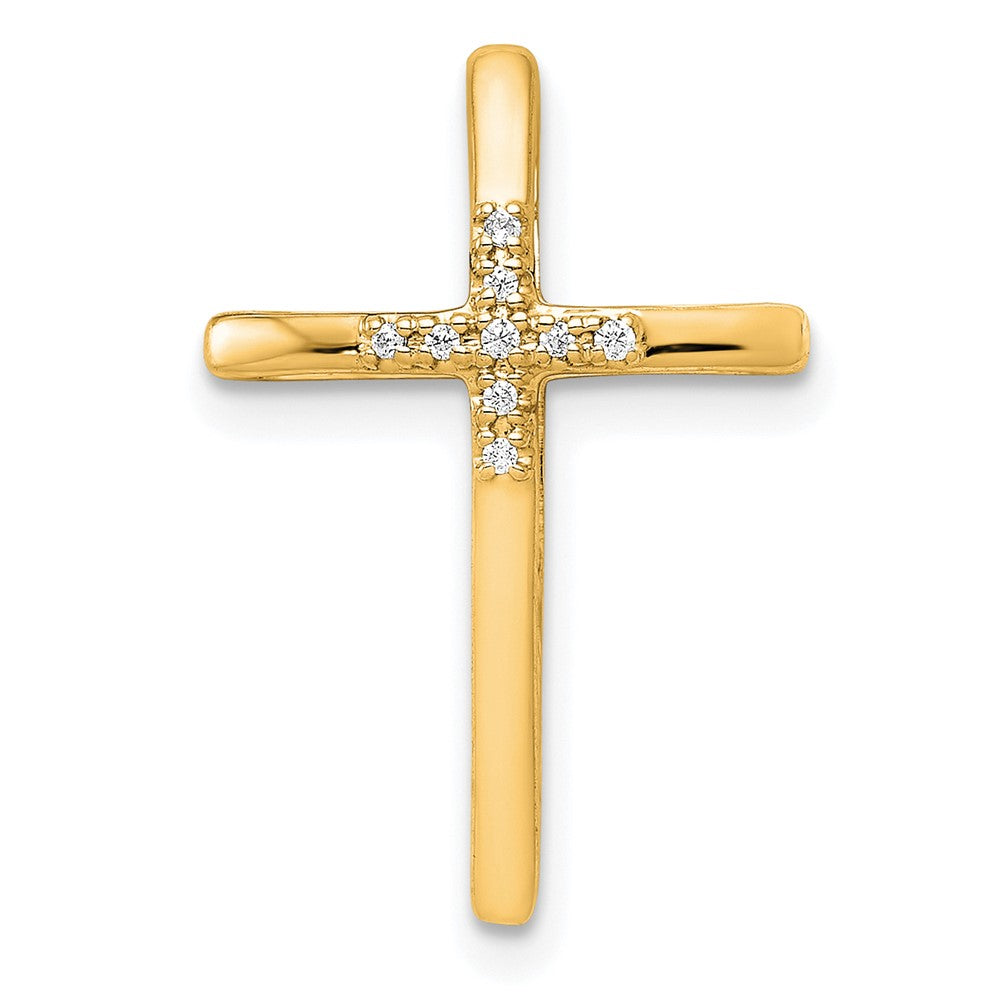 10K Yellow Gold 10K .03Ct. Diamond Cross Chain Slide