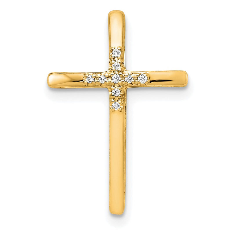 10K Yellow Gold 10K .03Ct. Diamond Cross Chain Slide