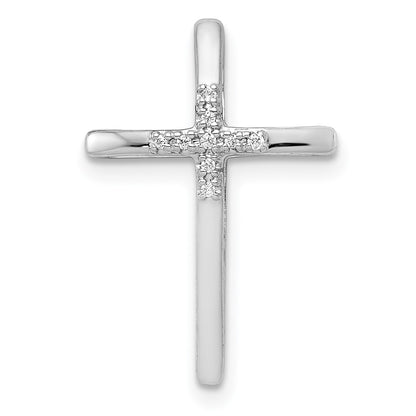 14K White Gold .03Ct. Diamond Cross Chain Slide