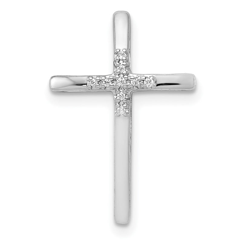 14K White Gold .03Ct. Diamond Cross Chain Slide