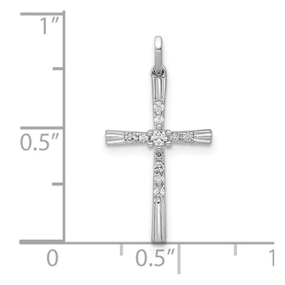 10K White Gold 10K 1/10Ct. Diamond Cross Pendant