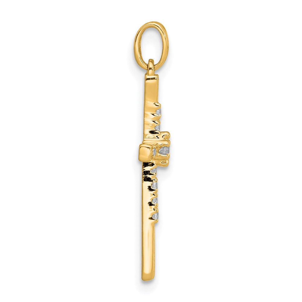 10K Yellow Gold 10K 1/10Ct. Diamond Cross Pendant