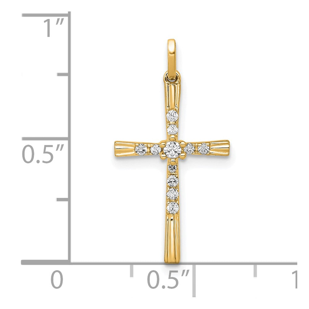 10K Yellow Gold 10K 1/10Ct. Diamond Cross Pendant