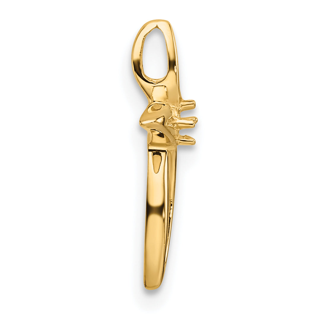 10K Yellow Gold 10K Diamond Cross Pendant Mounting