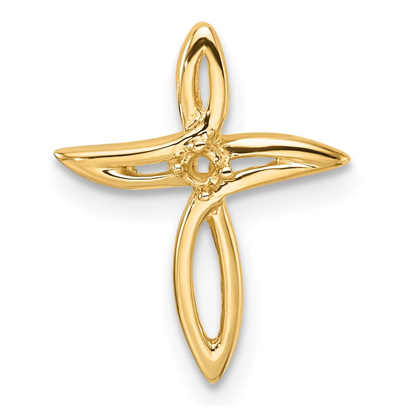 10K Yellow Gold 10K Diamond Cross Pendant Mounting