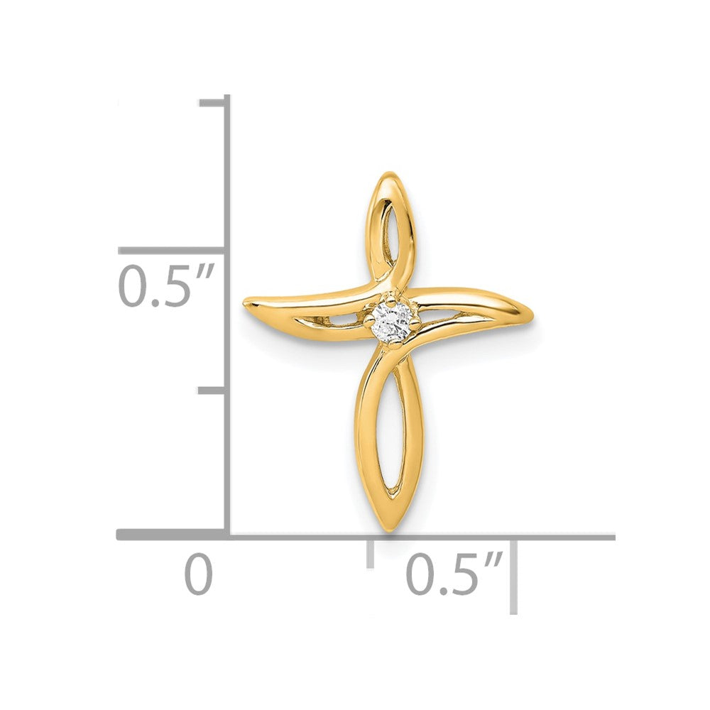 10K Yellow Gold 10K Aa Diamond Cross Pendant