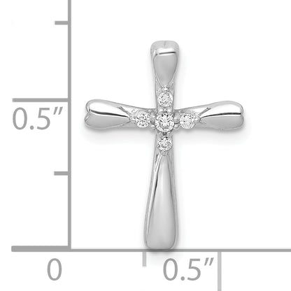 10K White Gold 10K 1/20Ct. 5-Stone Diamond Cross Chain Slide