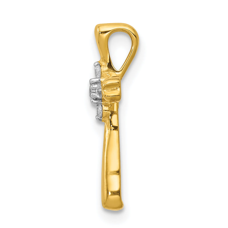 10K Yellow Gold 10K Diamond Cross Slide Pendant