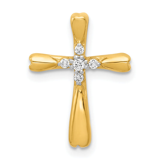 10K Yellow Gold 10K Diamond Cross Slide Pendant