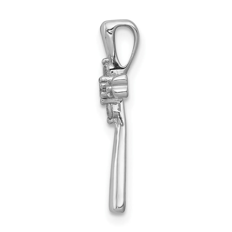 10K White Gold 10K 1/6Ct. 5-Stone Diamond Cross Chain Slide