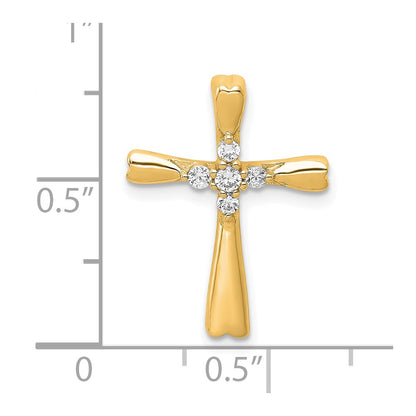 10K Yellow Gold 10K Diamond Cross Slide Pendant