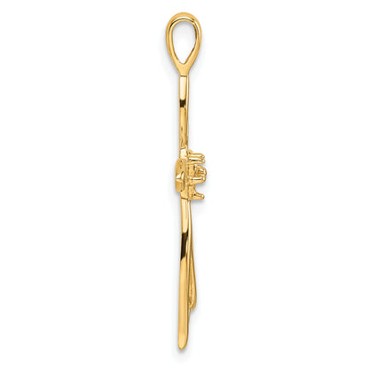 10K Yellow Gold 10K Cross Pendant Mounting