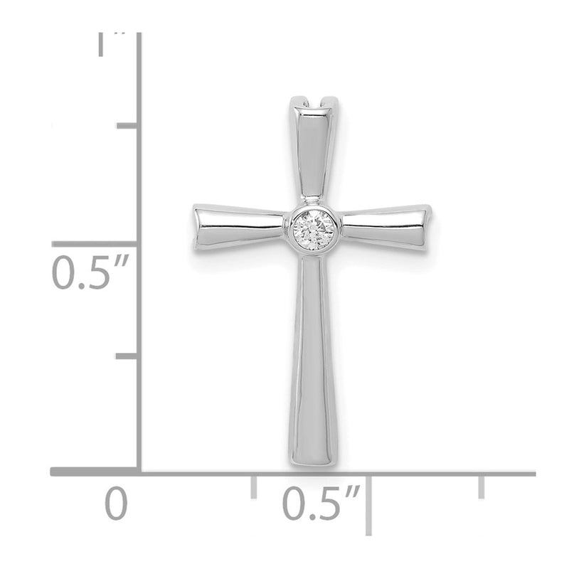 10K White Gold 10K Aa Diamond Cross Chain Slide