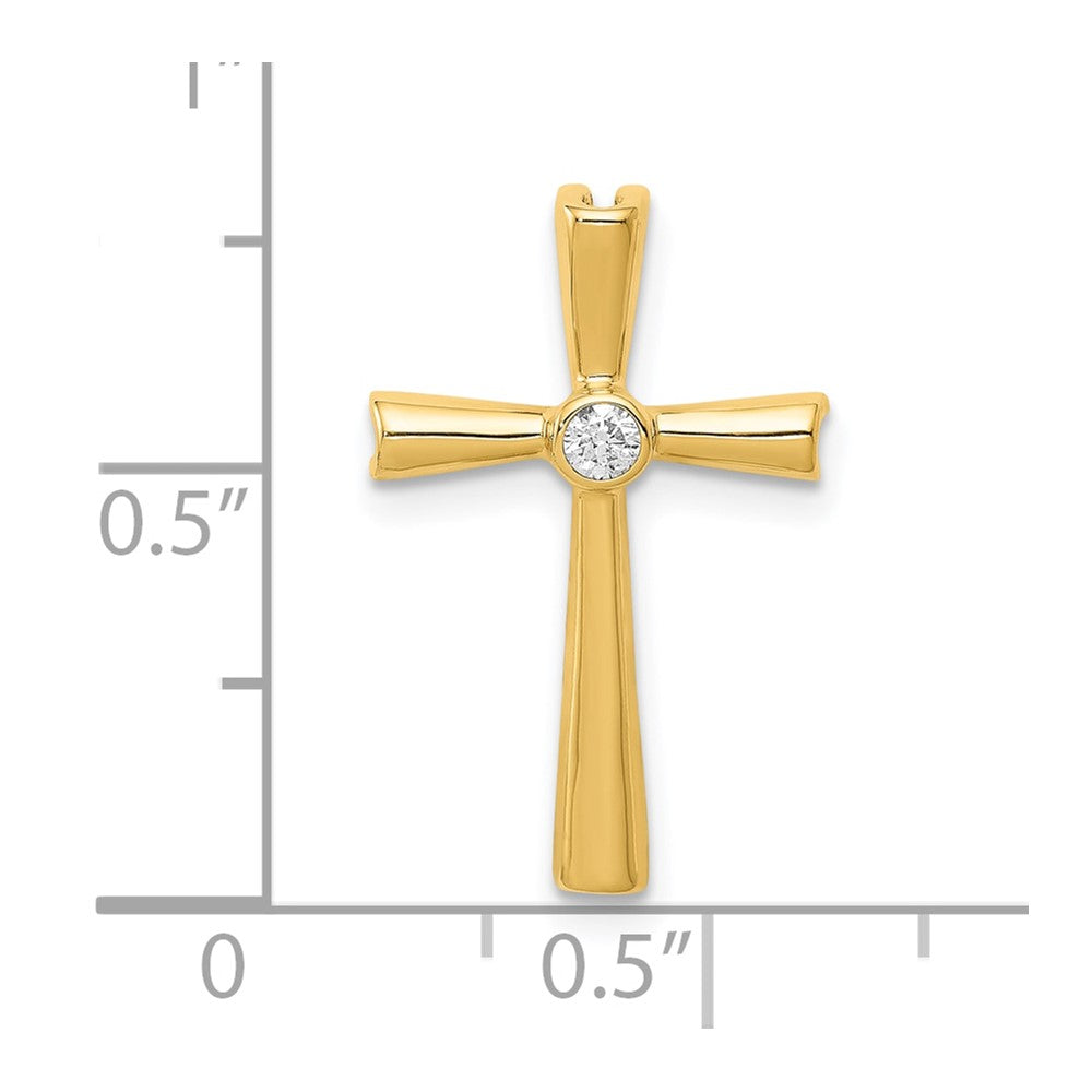 10K Yellow Gold 10K Aa Diamond Cross Pendant