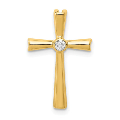 10K Yellow Gold 10K Aa Diamond Cross Pendant