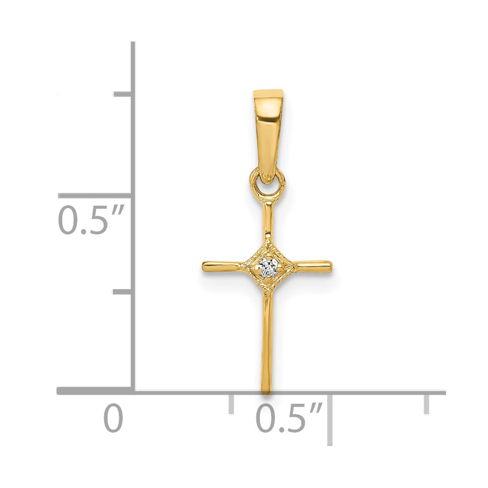 10K Yellow Gold 10K Small .01Ct. Diamond Cross Pendant