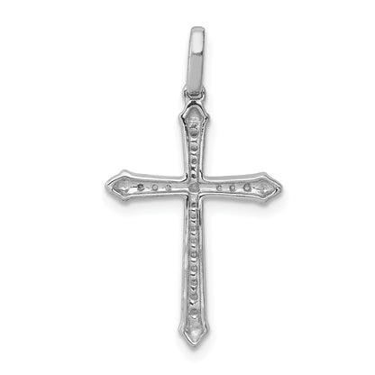 14K White Gold 1/10Ct. Diamond Cross Pendant