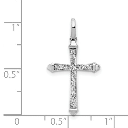 14K White Gold 1/10Ct. Diamond Cross Pendant