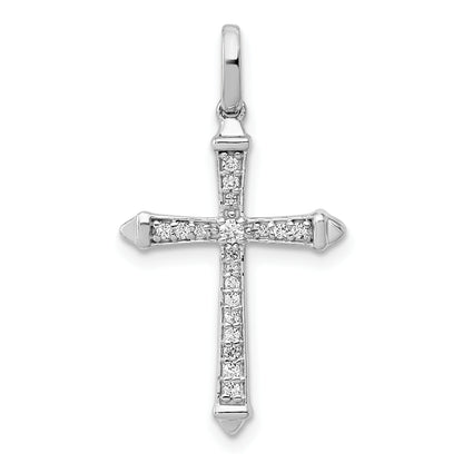 14K White Gold 1/10Ct. Diamond Cross Pendant