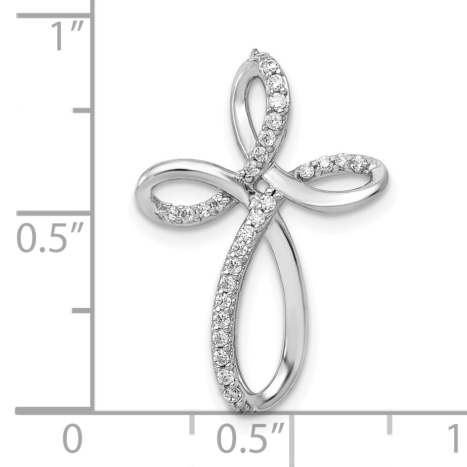 10K White Gold 10K 1/6Ct. Diamond Cross Chain Slide
