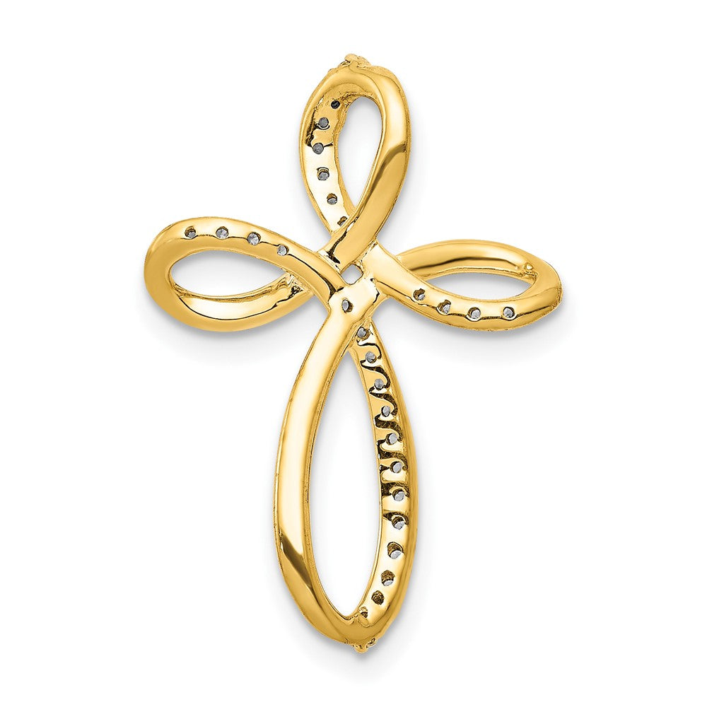 10K Yellow Gold 10K 1/6Ct. Diamond Cross Chain Slide
