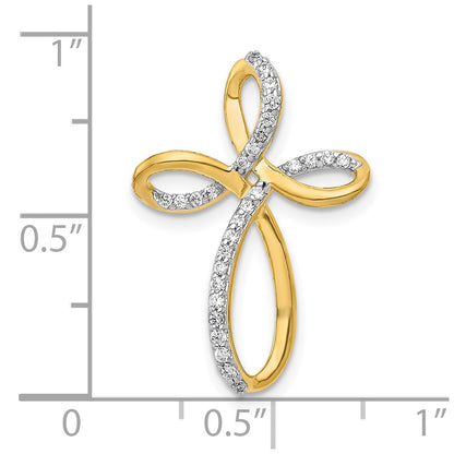 10K Yellow Gold 10K 1/6Ct. Diamond Cross Chain Slide
