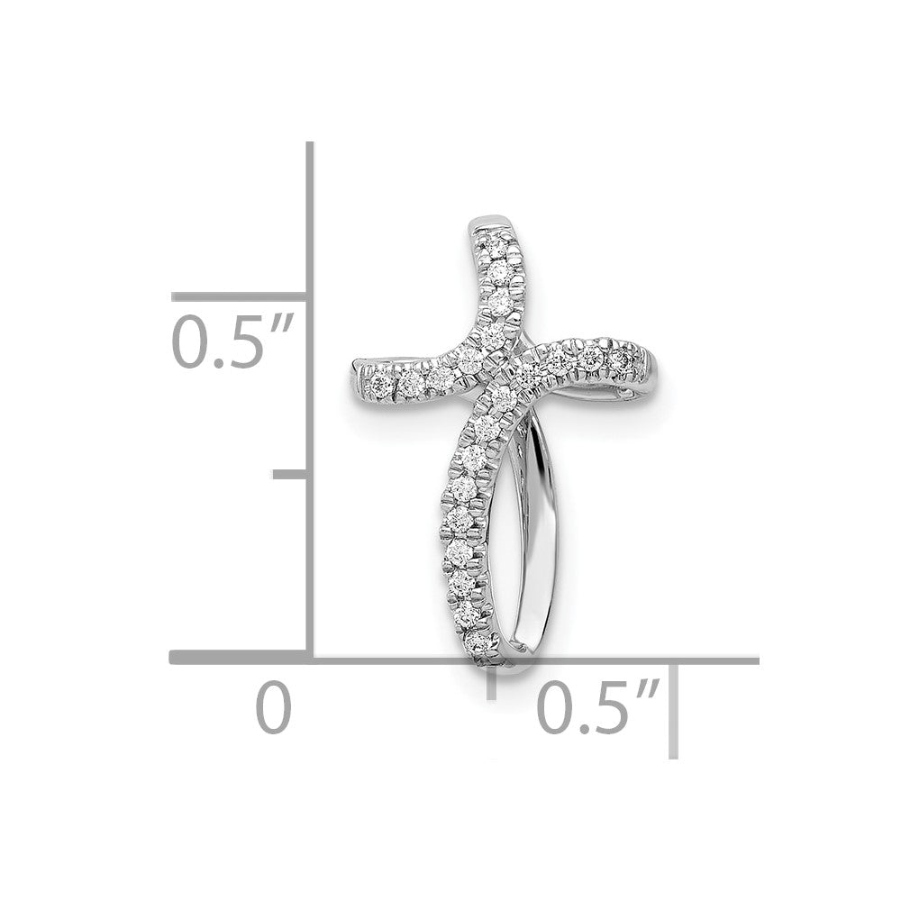 10K White Gold 10K 1/15Ct. Diamond Cross Pendant