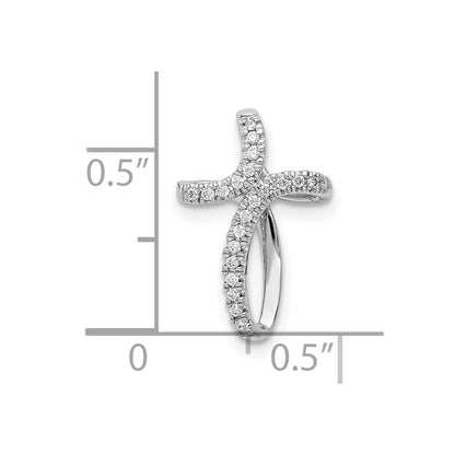 10K White Gold 10K 1/15Ct. Diamond Cross Pendant