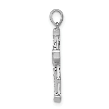 14k White Gold 1/6 Ct. Lab Grown Diamond VS/SI+ G+ Cross Pendant