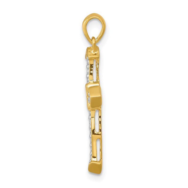 14k Yellow Gold 1/6 Ct. Lab Grown Diamond VS/SI+ G+ Cross Pendant
