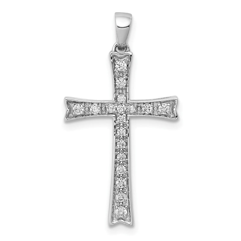 10K White Gold 10K 1/5Ct. Diamond Cross Pendant