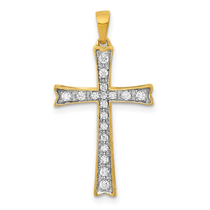 10K Yellow Gold 10K 1/5Ct. Diamond Cross Pendant