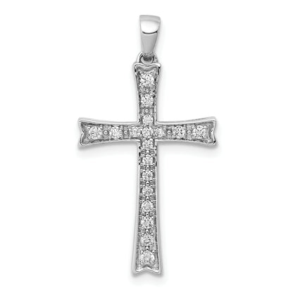 14k White Gold 1/5 Ct. Lab Grown Diamond VS/SI+ G+ Cross Pendant