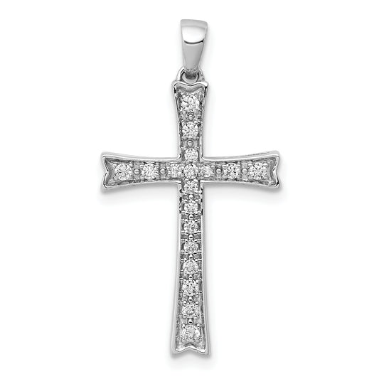 14k White Gold 1/5 Ct. Lab Grown Diamond VS/SI+ G+ Cross Pendant