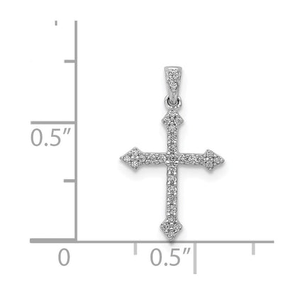 14K White Gold 1/10Ct. Diamond Cross Pendant